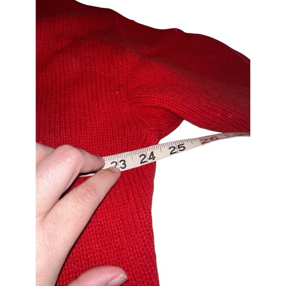 Woolrich Women’s XL Old Red Cardigan Sweater Zip V-neck Lambswool Long Sleeve - Picture 7 of 8